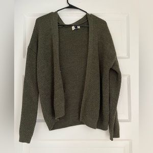 medium olive green/gray universal thread cardigan